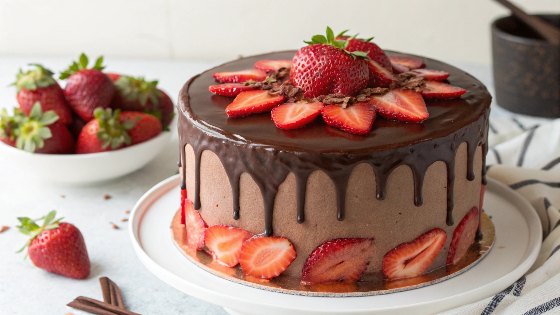 chocolate covered strawberry cake