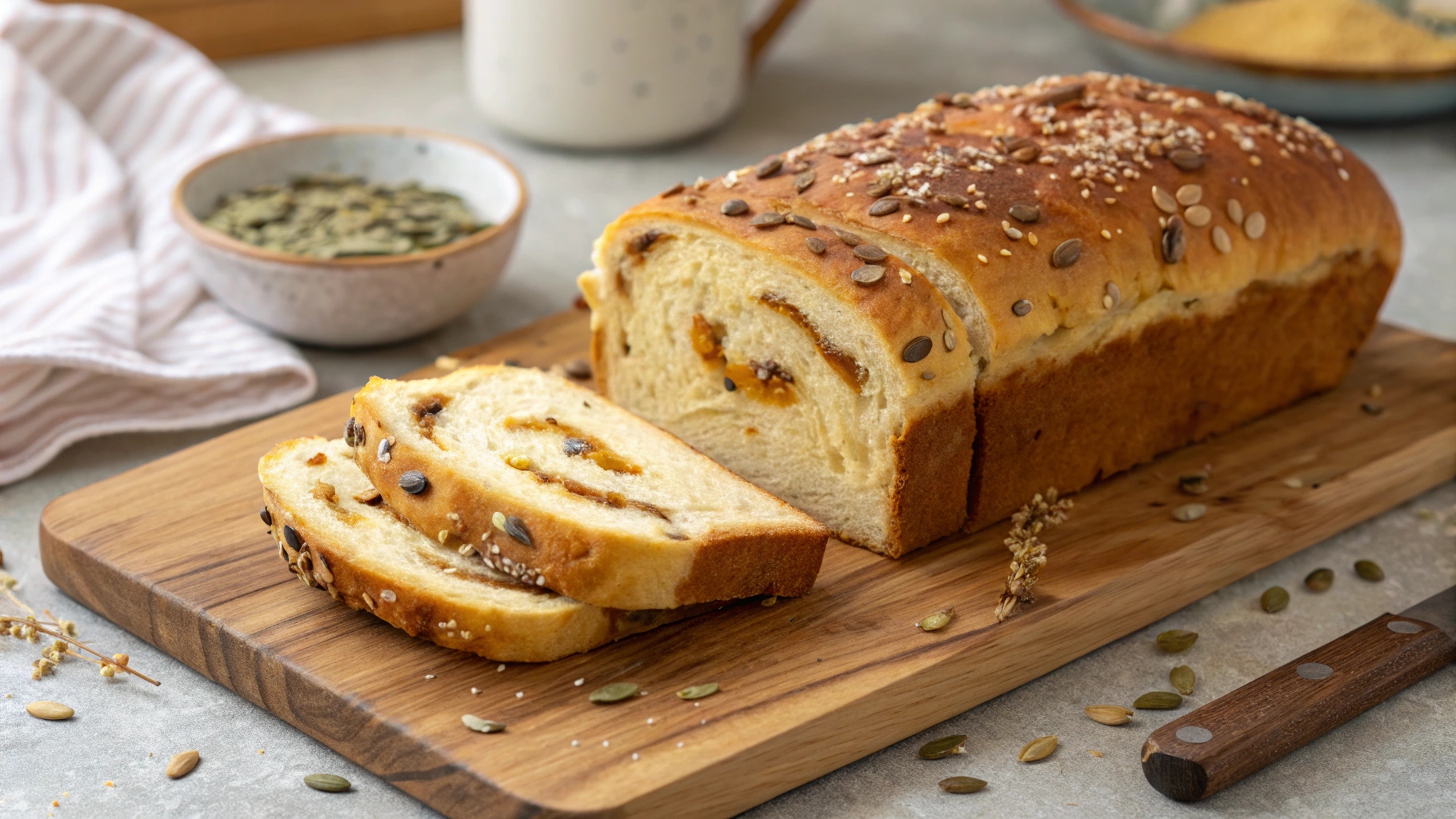 seeded miso sweet potato bread